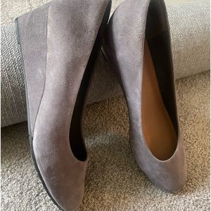 Clarks Grey Wedges, size 11, 2 inch heal